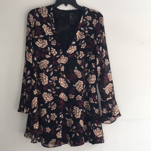 Black floral dress - Picture 1 of 3